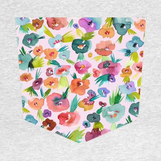 Pocket - Tropical Watercolor Flowers by ninoladesign